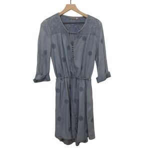anthropologie holding horses denim dress Anthropologie Holding Horses Womens Blue Denim Tied Knot Sheath Dress Size 00P